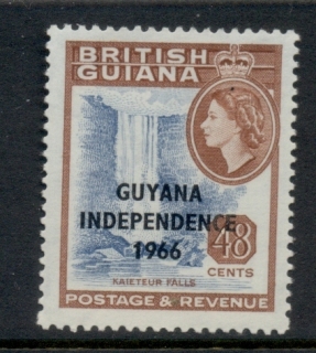 British-Guiana-1966-67-QEII-Pictorial-Independence-Opt-48c-MLH