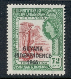 British-Guiana-1966-67-QEII-Pictorial-Independence-Opt-72c-MUH