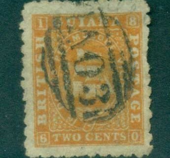 British-Guiana-1866-2c-orange-perf-10-FU-lot79314