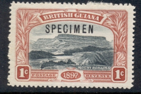 British-Guiana-1898-Mt-Roraiama-1c-SPECIMEN-MLH