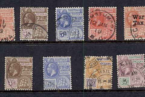 British-Guiana-1907-27-KGV-Ship-Asst-FU