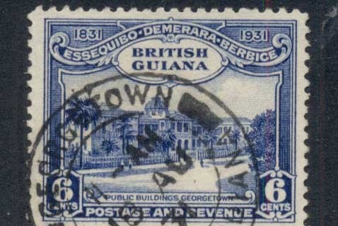 British-Guiana-1931-KGV-Pictorial-Georgetown-Public-Building-6c-FU