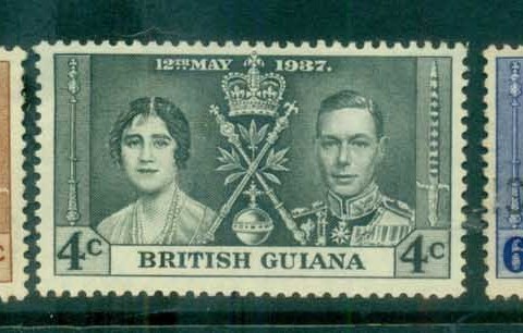 British-Guiana-1937-KGVI-Coronation-FU-MH-lot79325