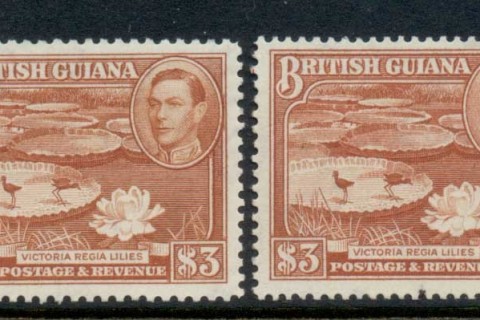 British-Guiana-1938-52-KGVI-Pictorial-3-both-perfs-MUH-MUH