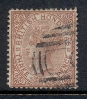 British-Honduras-1877-79-3d-brown-QV-Portrait-Wmk-Crown-CC-FU