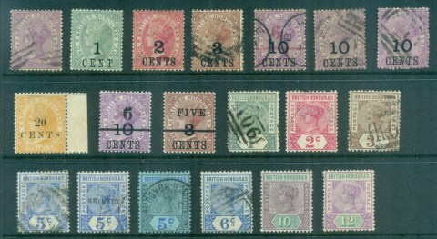 British-Honduras-1877-on-QV-Assorted-Oddments-MH-FU