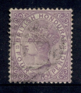 British-Honduras-1882-87-4d-violet-QV-Portrait-Wmk-Crown-CA-FU