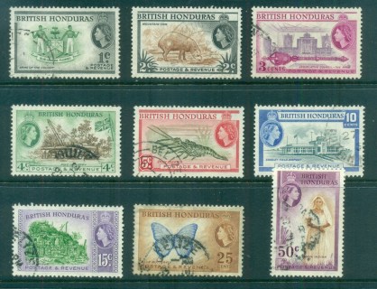 British-Honduras-1953-57-QEII-Pictorials-Asst-FU