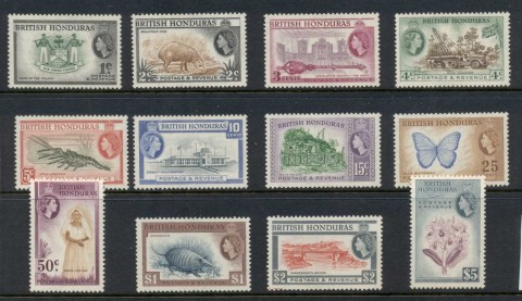 British-Honduras-1953-57-QEII-Pictorials-MLH