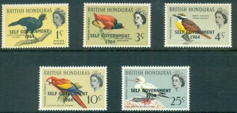 British-Honduras-1964-Birds-Opt-Self-Government-MUH