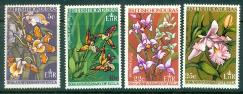 British-Honduras-1968-Flowers-Orchids-ECCA-MUH