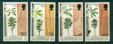 British-Honduras-1970-Hardwood-Trees-Wood-MUH