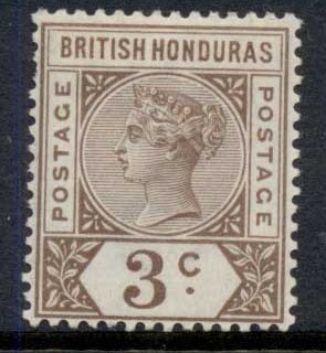 British-Honduras-1891-98-3c-brown-QV-Portrait-Wmk-Crown-CA-MLH