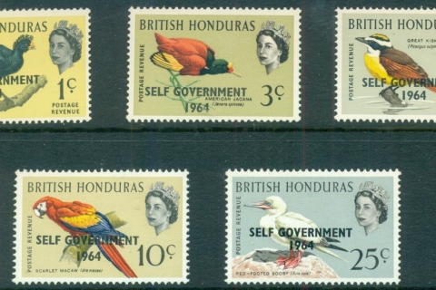 British-Honduras-1964-Birds-Opt-Self-Government-MUH