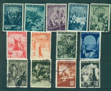 Bulgaria-1942-Historical-Scenes-13-14-MH-FU-faults-lot31245