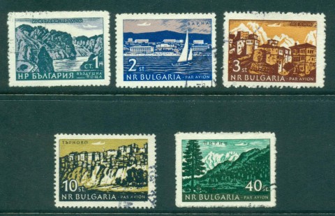 Bulgaria-1962-Views-Air-Mail-CTO-lot31365