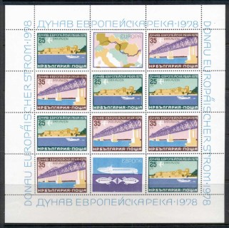 Bulgaria-1978-Danube-sheetlet-MUH