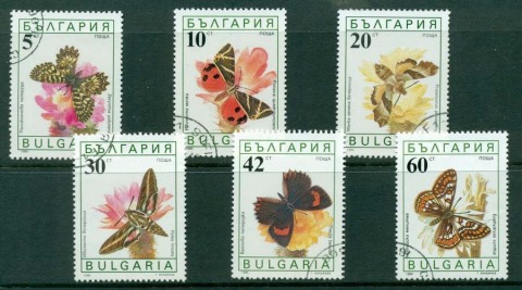 Bulgaria-1990-Flowers-Moths-CTO-Lot20930