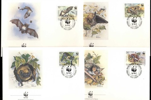 Bulgaria 1989 WWF Bats 4xFDC
