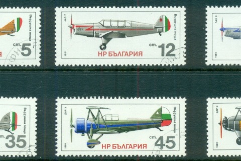 Bulgaria-1981-Airplanes-CTO
