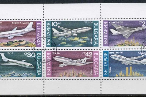 Bulgaria-1990-Airplanes-MS-CTO