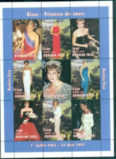 Burkina-Faso-1998 Princess Diana in Memoriam, Sheer Elegance MS