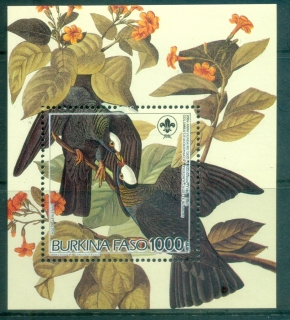 Burkina-Faso-1985-Audubon-Birds-MS-CTO