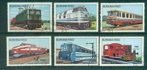 Burkina-Faso-1985-Trains-CTO-lot51954