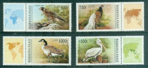 Burkina-Faso-1996-Birds-labels-MUH