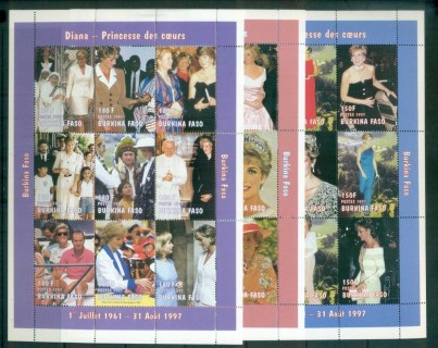 Burkina-Faso-1998-Princess-Diana-In-Memoriam-3xMS-MUH-lot81997