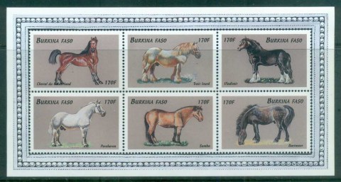 Burkina-Faso-1999-Domesticated-Horses-170f-MS-MUH