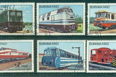 Burkina-Faso-1985-Trains-CTO-lot51954
