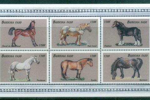 Burkina-Faso-1999-Domesticated-Horses-170f-MS-MUH