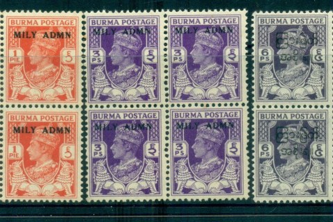 Burma-1939-KGVI-Opts-Asst-blks-4-MUH-lot82546