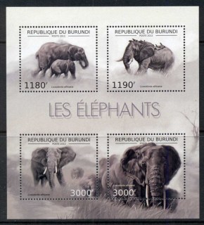 Burundi 2012 African Wildlife Elephant MS