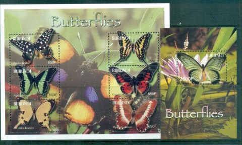 Burundi 2004 Butterflies 2xMS