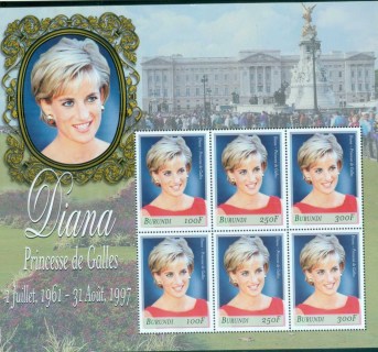 Burundi 1998 Princess Diana in Memoriam, Buckinhgam Palace MS