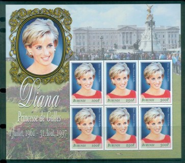 Burundi-1998-Princess-Diana-In-Memoriam-MS-MUH-lot81998