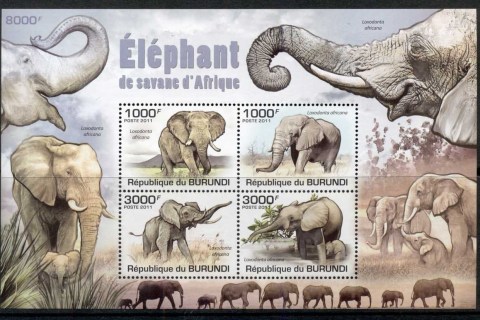 Burundi-2011 African Wildlife Elephant MS