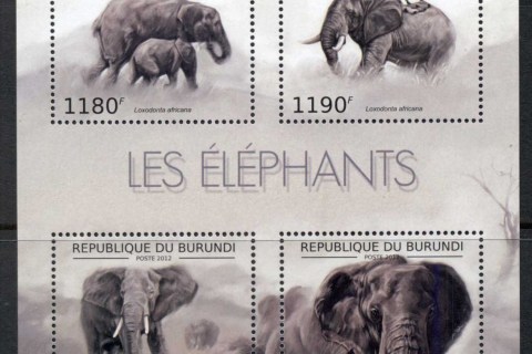 Burundi-2012 African Wildlife Elephant MS
