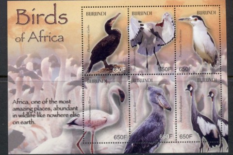 Burundi-2004 Birds of Africa sheetlet