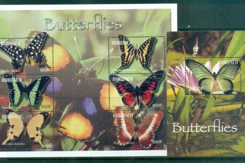 Burundi-2004 Butterflies 2xMS