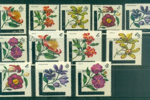 Burundi-1967 Flowers to 15f Opt Republique
