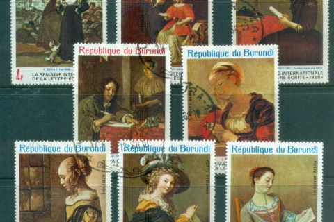 Burundi-1968 Intl. Letter Writing Week, Paintings