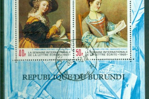 Burundi-1968 Intl. Letter Writing Week, Paintings