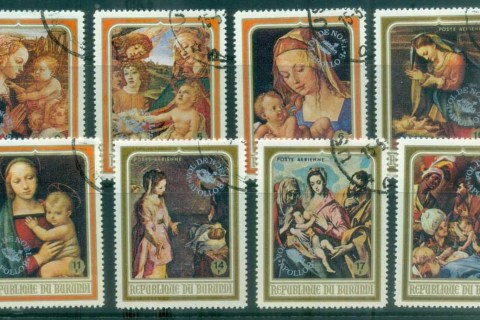 Burundi-1968 Xmas paintings Opt Apollo 8 Moon Space Flight