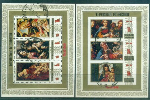 Burundi-1969 Xmas Paintings Perf & IMPERF MS