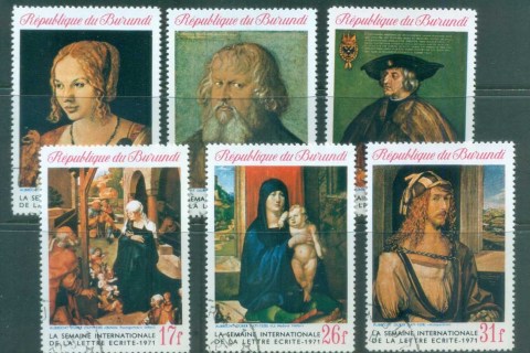 Burundi-1971 Intl. Letter Writing Week, Paintings
