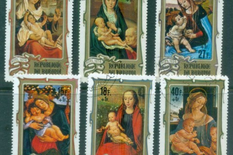 Burundi-1974 Xmas Paintings Surch.