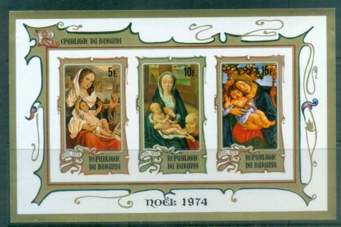Burundi-1974 Xmas Paintings IMPERF MS